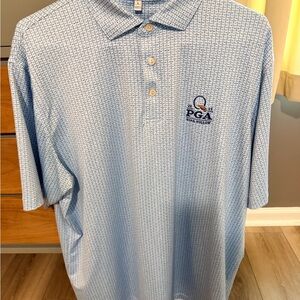 Peter Millar Summer Comfort Light Blue Patterned Polo Shirt